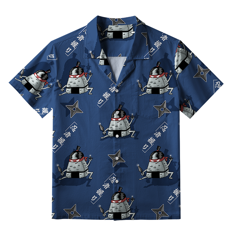 Tokyo-Tiger Ninja Onigiri Aloha Hawaiian Shirt