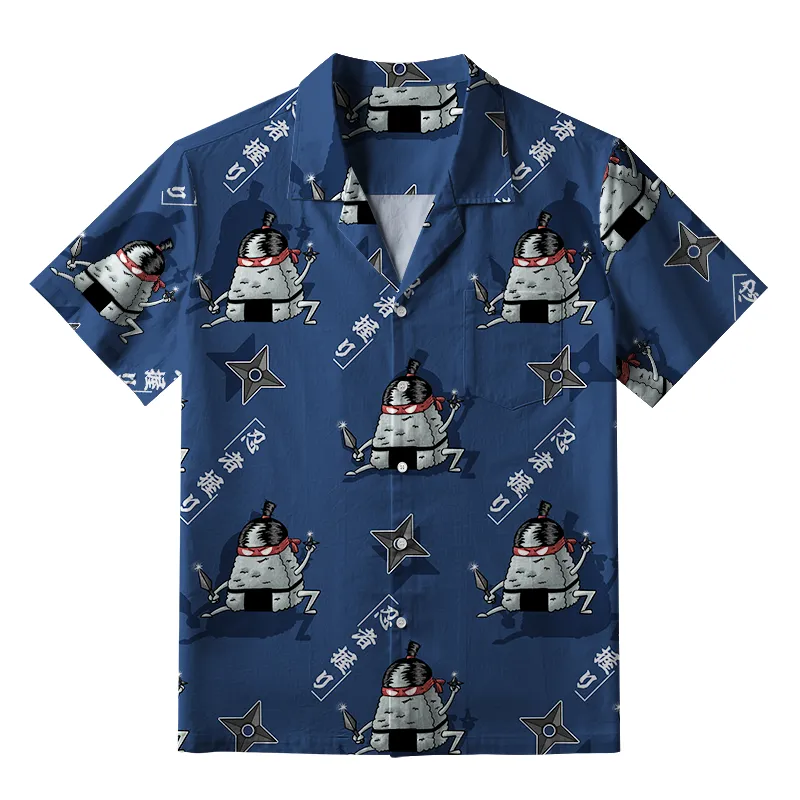 Tokyo-Tiger Ninja Onigiri Aloha Hawaiian Shirt Sale