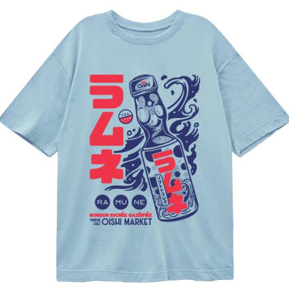 Tokyo-Tiger Ramune Print Japanese Classic T-Shirt