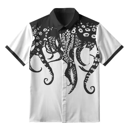 Tokyo-Tiger Octopus Tentacles Japan Button-up Shirt