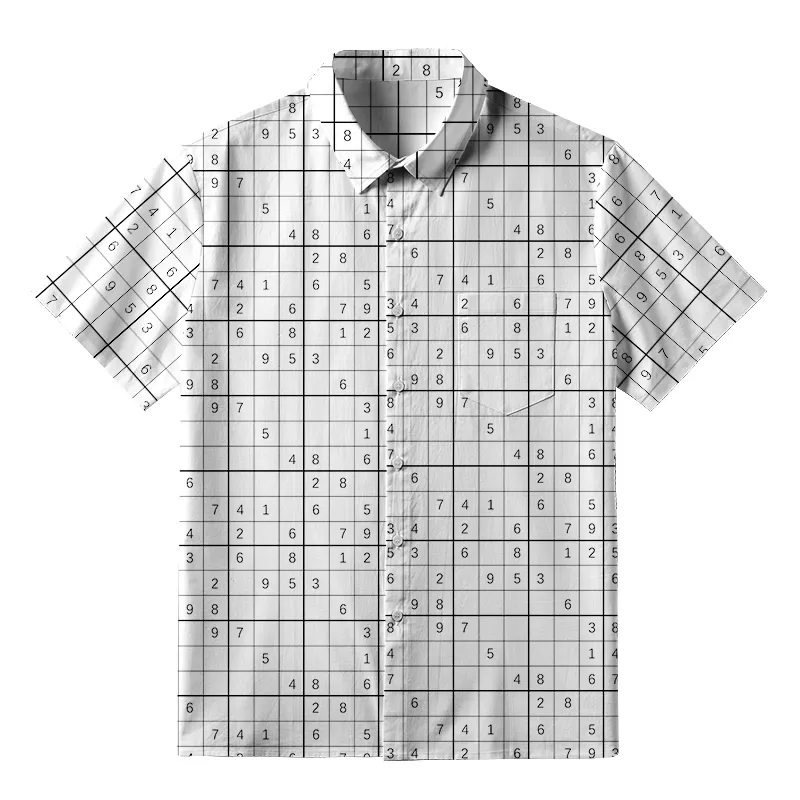 Tokyo-Tiger Sudoku Japanese Button-up Shirt
