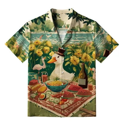 Tokyo-Tiger Naughty Duck Eat Ramen Aloha Hawaiian Shirt