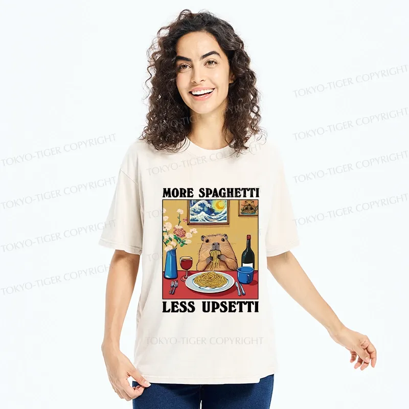Tokyo-Tiger More Spaghetti Less Upsetti Capybara Washed T-Shirt