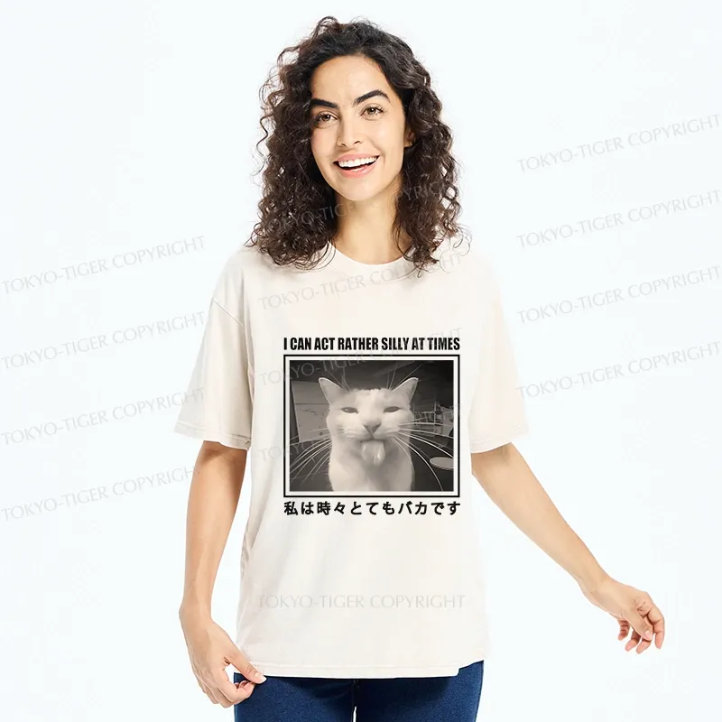 Tokyo-Tiger I Can Act Rather Silly At Times Washed T-Shirt