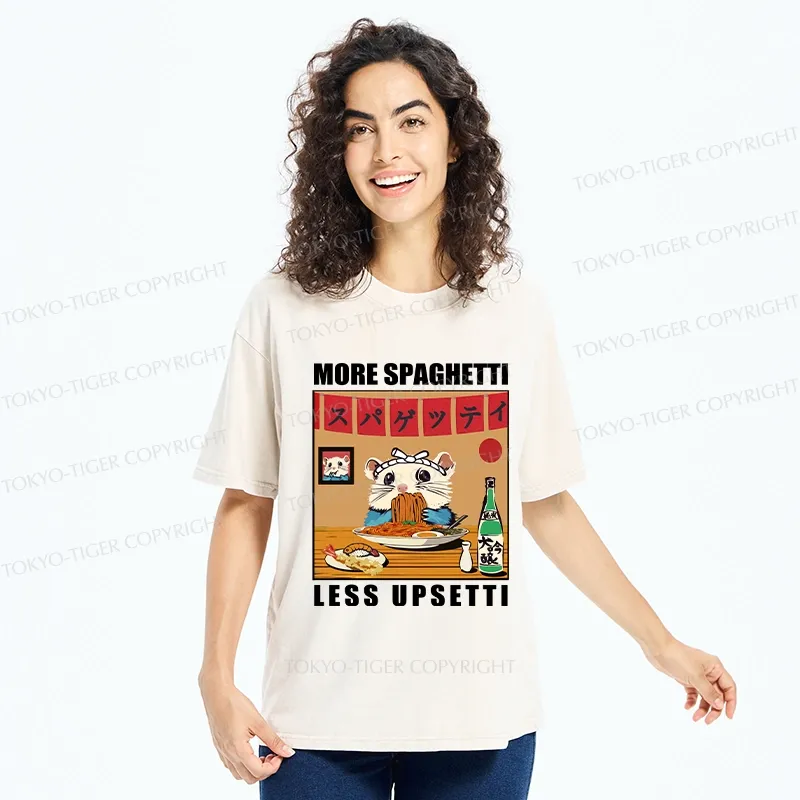Tokyo-Tiger More Spaghetti Less Upsetti Hamster Washed T-Shirt