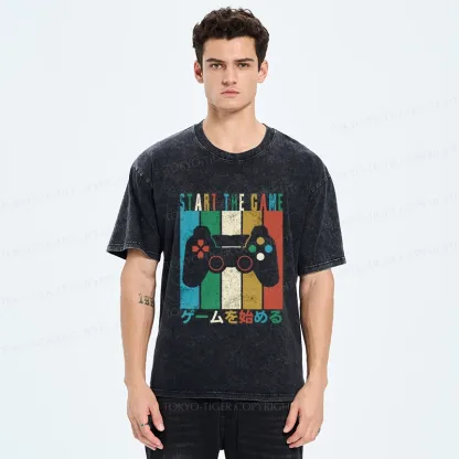 Tokyo-Tiger Start The Game Washed T-Shirt