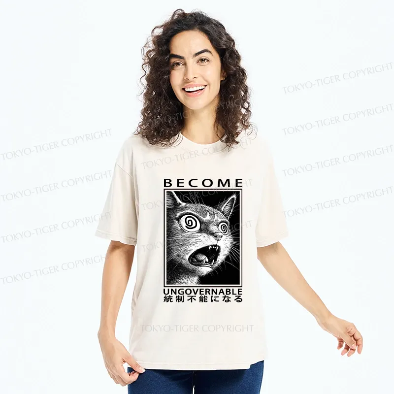 Tokyo-Tiger Become Ungovernable Japanese Washed T-Shirt