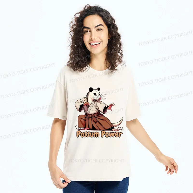 Tokyo-Tiger Possum Power Washed T-Shirt
