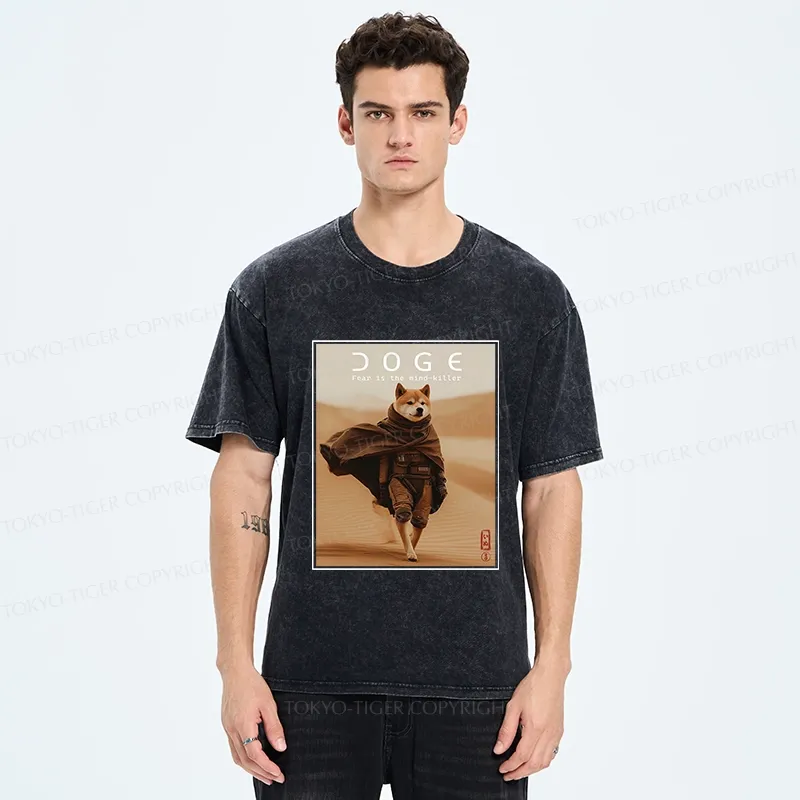 Tokyo-Tiger Fear Is The Mind-killer Doge Washed T-Shirt