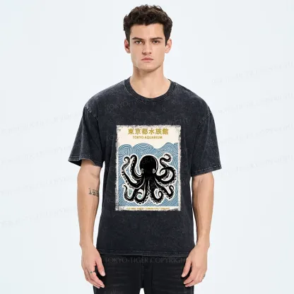 Tokyo-Tiger Tokyo Aquarium Japan Washed T-Shirt