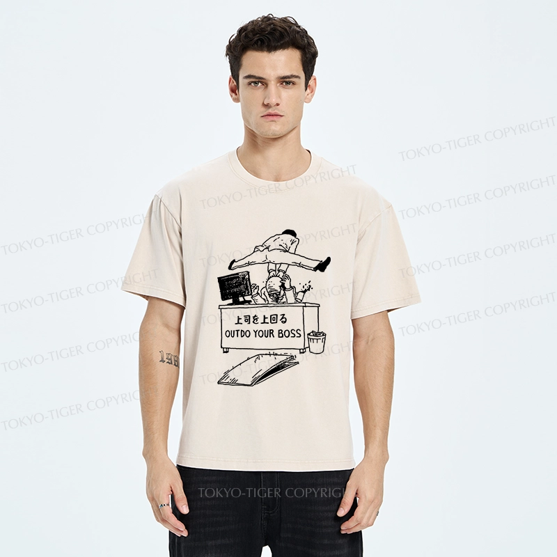 Tokyo-Tiger Outdo Your Boss Washed T-Shirt