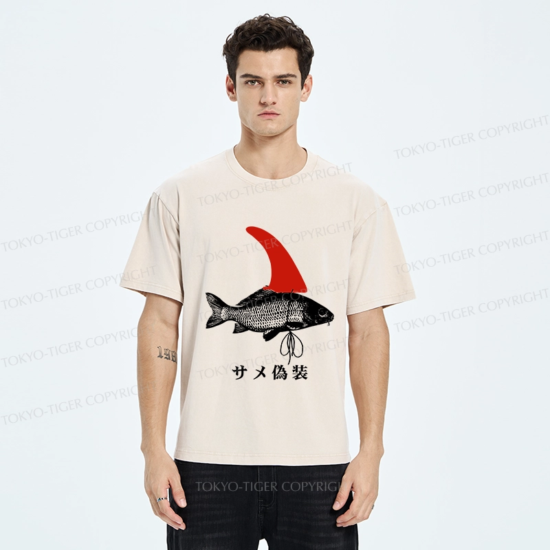 Tokyo-Tiger Camouflage Shark Washed T-Shirt
