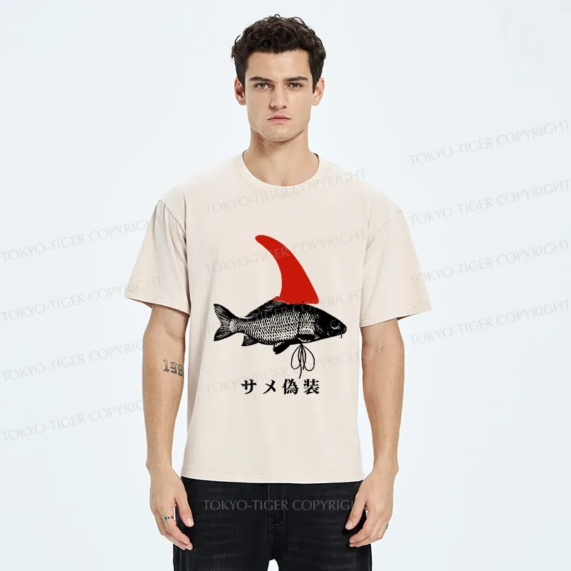 Tokyo-Tiger Camouflage Shark Washed T-Shirt