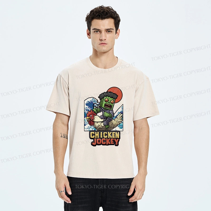 Tokyo-Tiger Chicken Jockey Washed T-Shirt