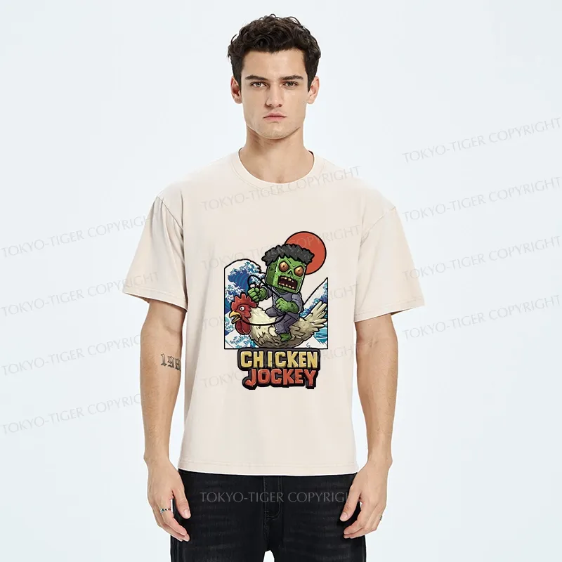 Tokyo-Tiger Chicken Jockey Washed T-Shirt