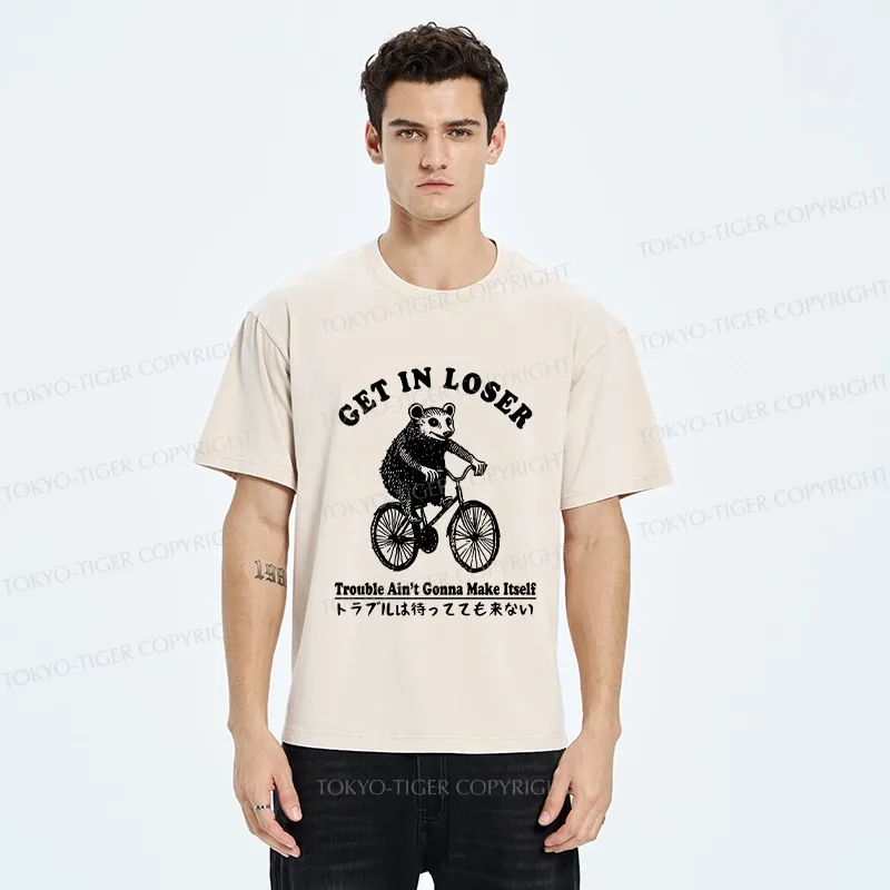 Tokyo-Tiger Get In Loser Opossum Washed T-Shirt