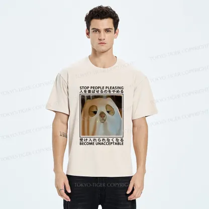 Tokyo-Tiger Stop People Pleasing Become Unacceptable Washed T-Shirt
