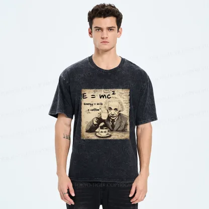 Tokyo-Tiger Funny Energy=Milk x Coffee^2 Washed T-Shirt
