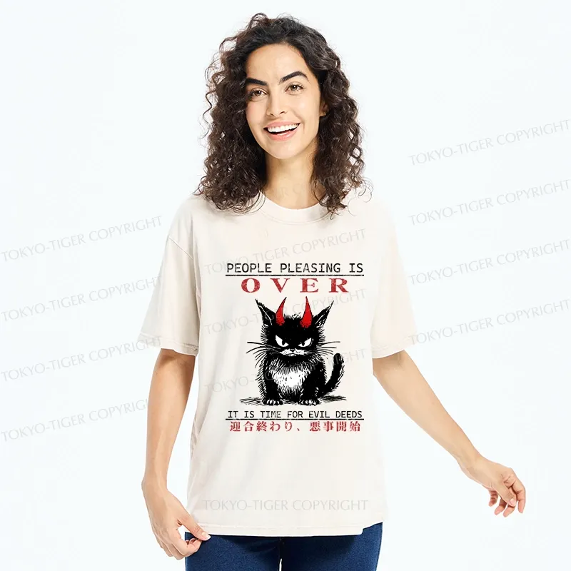 Tokyo-Tiger It Is Time For Evil Deeds Washed T-Shirt