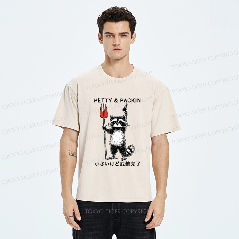 Tokyo-Tiger Fully Equipped Raccoon Washed T-Shirt