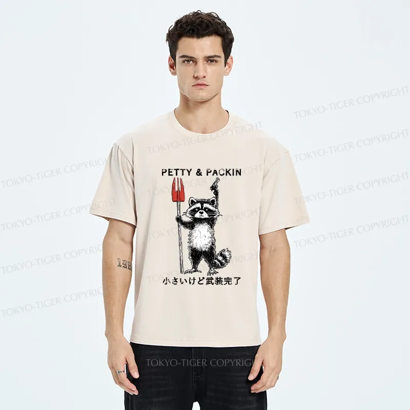 Tokyo-Tiger Fully Equipped Raccoon Washed T-Shirt