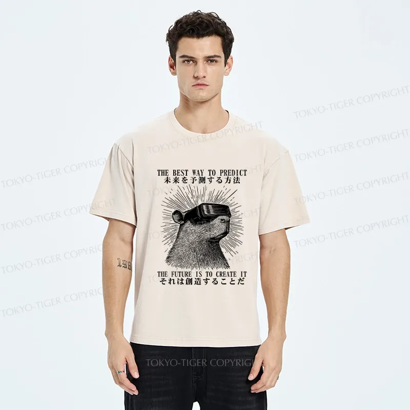 Tokyo-Tiger How To Predict The Future Washed T-Shirt