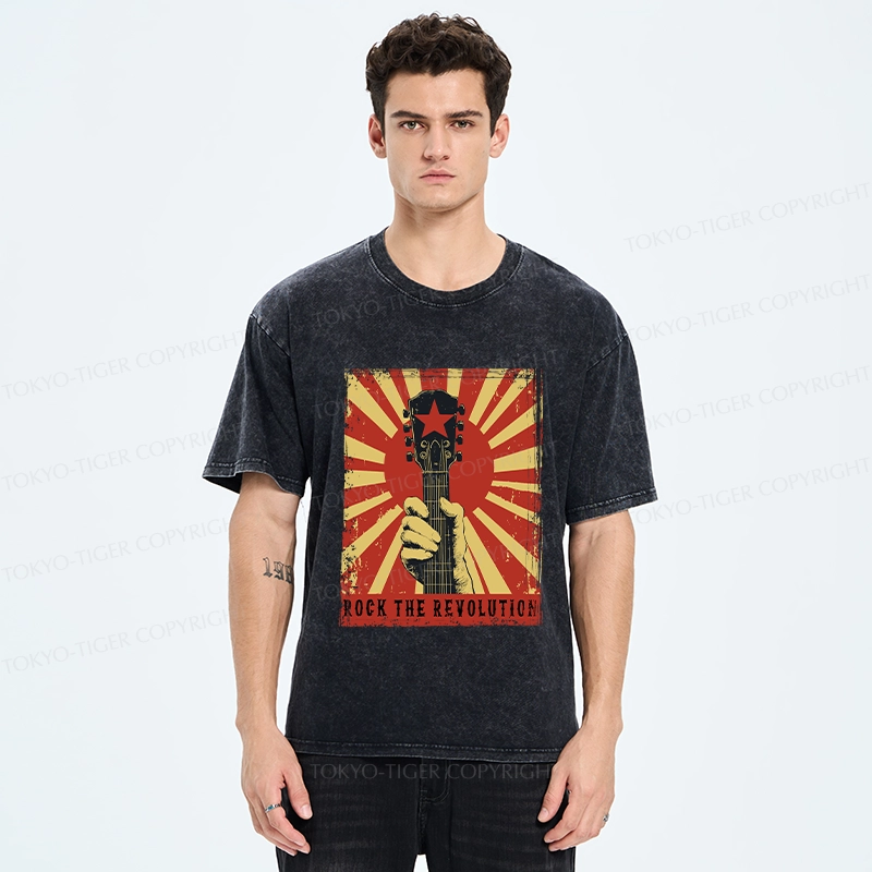 Tokyo-Tiger Revolutionary Rock Guitar Washed T-Shirt