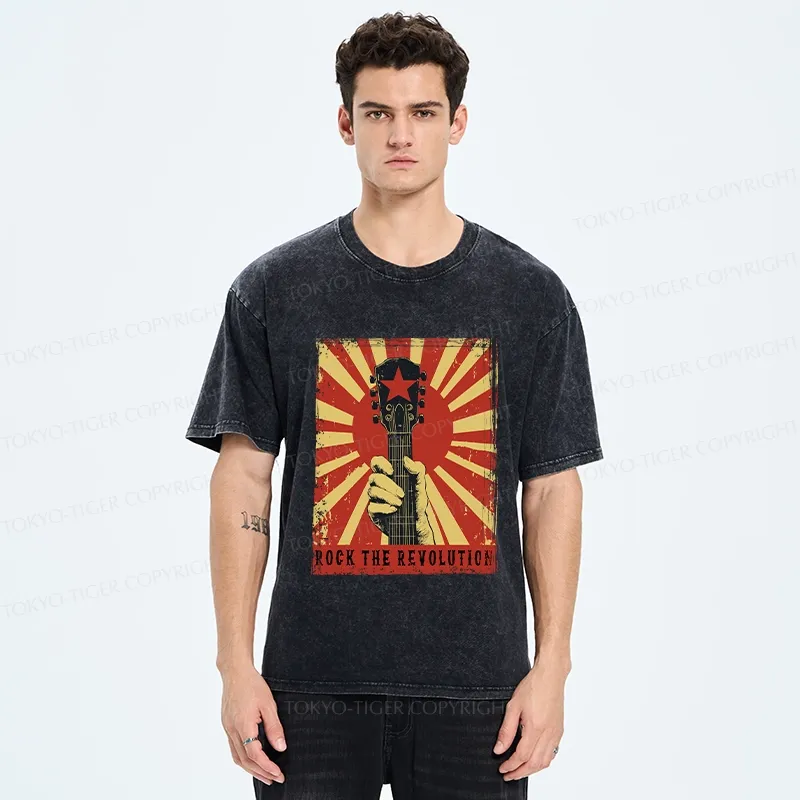 Tokyo-Tiger Revolutionary Rock Guitar Washed T-Shirt