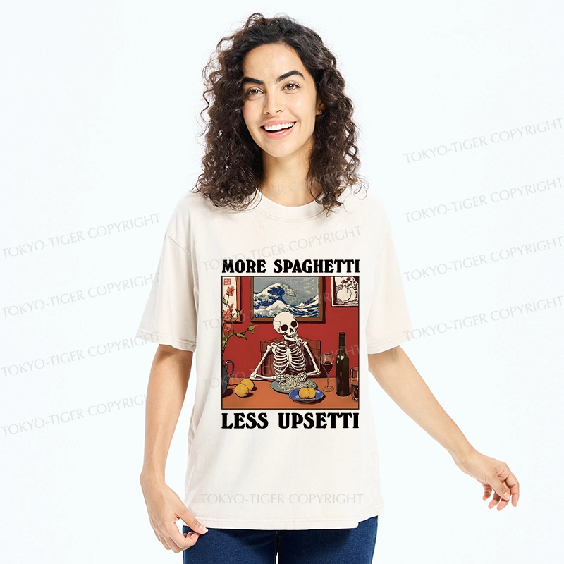 Tokyo-Tiger More Spaghetti Less Upsetti Skeleton Washed T-Shirt