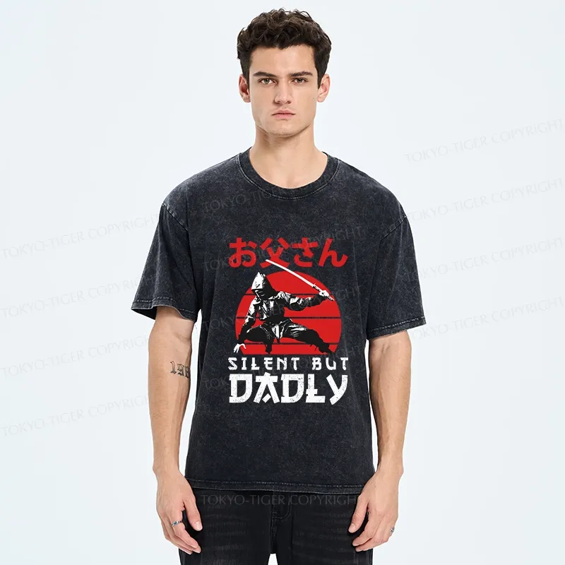 Tokyo-Tiger Happy Father's Day Washed T-Shirt