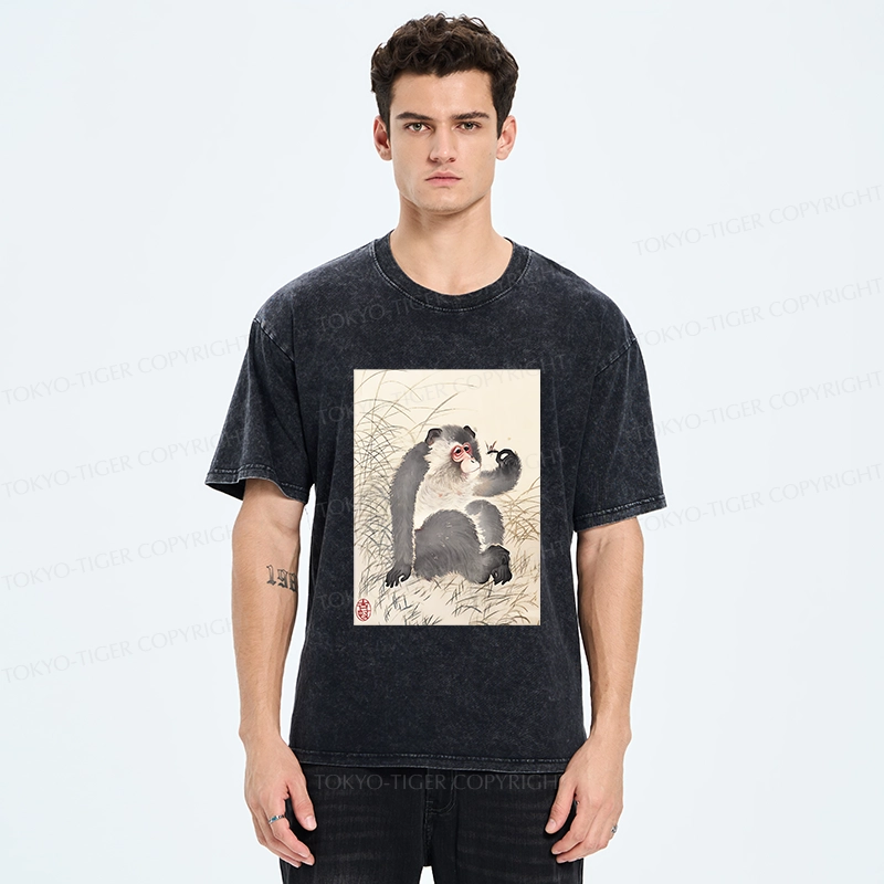 Tokyo-Tiger Vintage Japanese Macaque Washed T-Shirt