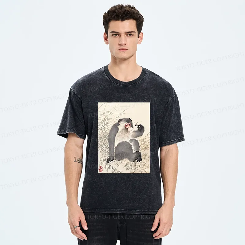 Tokyo-Tiger Vintage Japanese Macaque Washed T-Shirt