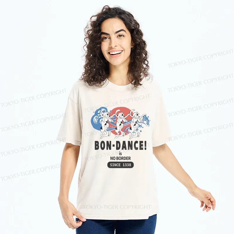 Tokyo-Tiger Japanese Traditional Obon Festival Washed T-Shirt