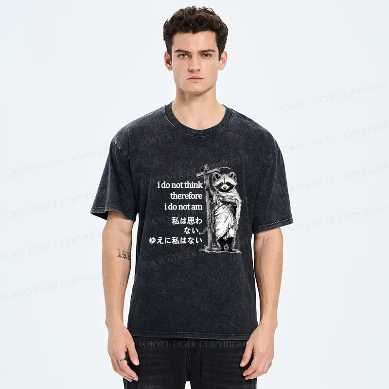 Tokyo-Tiger Thinking Raccoon Washed T-Shirt
