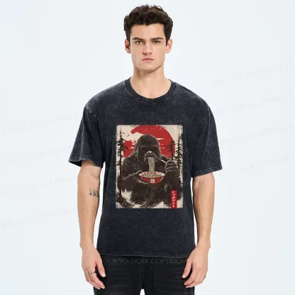 Tokyo-Tiger Ramen Lover Bigfoot Washed T-Shirt
