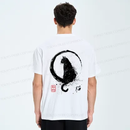 Tokyo-Tiger Retro Japanese Black Cat Front Back Classic T-Shirt