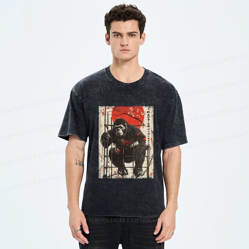Tokyo-Tiger Bigfoot Failed To Escape Washed T-Shirt