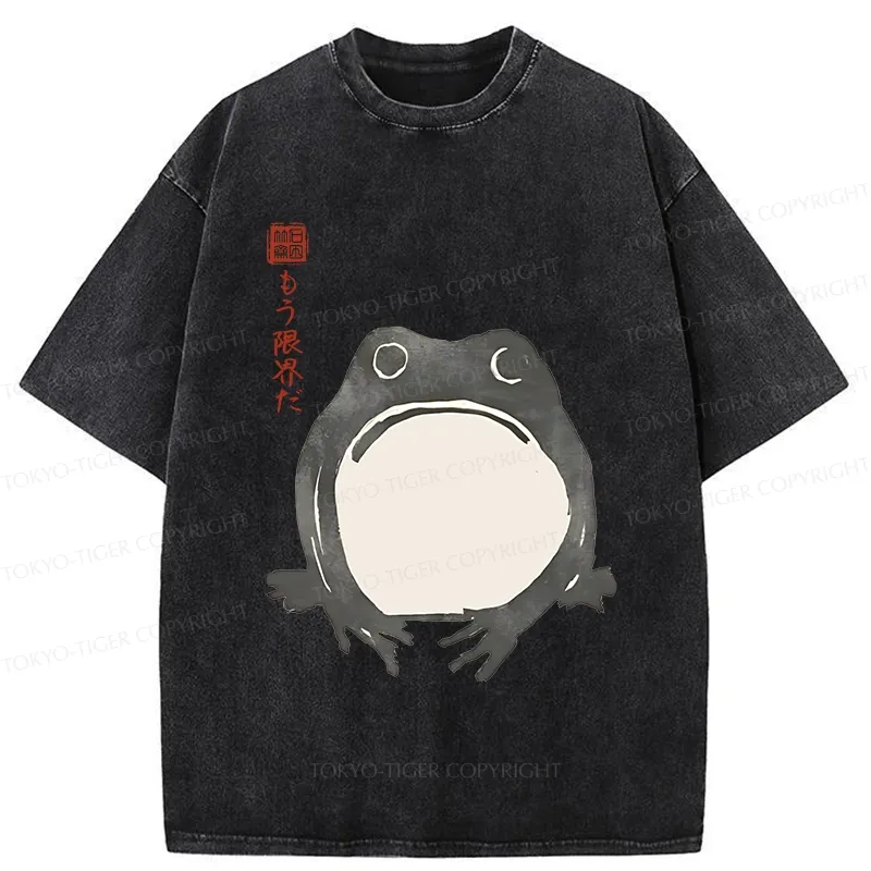 Tokyo-Tiger Retro Frog Japan Washed T-Shirt