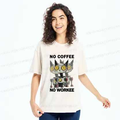 Tokyo-Tiger No Coffee No Workee Washed T-Shirt