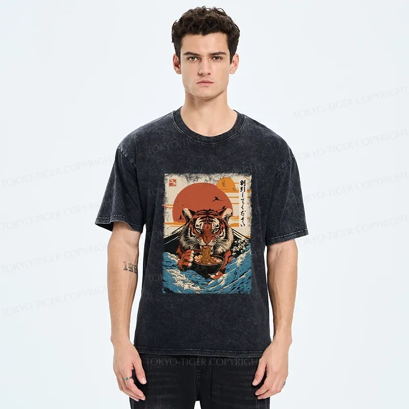 Tokyo-Tiger Tiger Obsessed With Ramen Washed T-Shirt