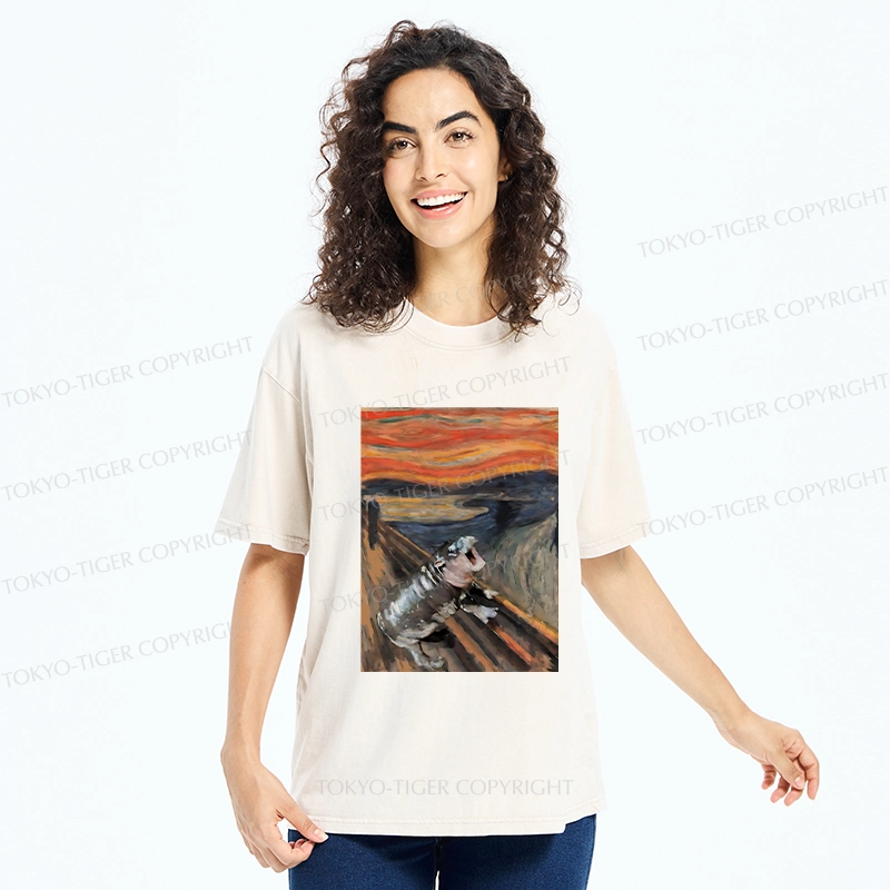 Tokyo-Tiger The Scream Moo Deng Washed T-Shirt