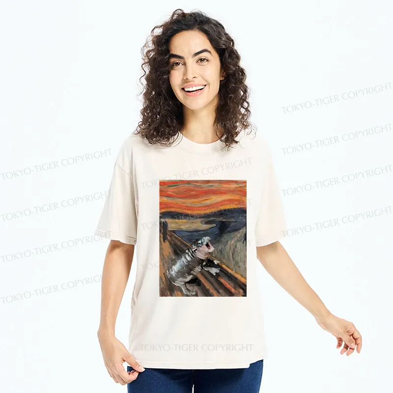 Tokyo-Tiger The Scream Moo Deng Washed T-Shirt