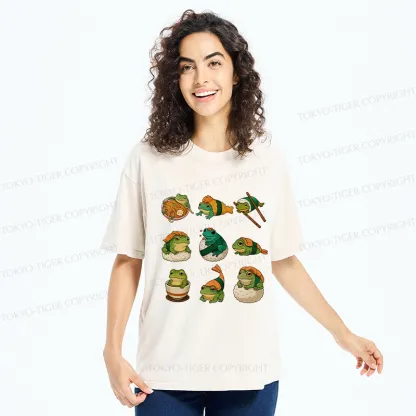 Tokyo-Tiger Japanese Food Frog Series Washed T-Shirt