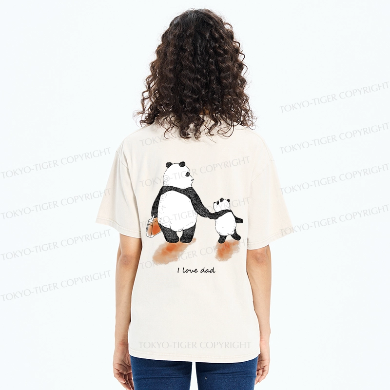 Tokyo-Tiger I Love My Father Back Washed T-Shirt