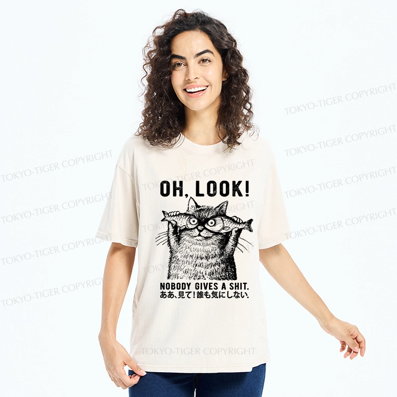 Tokyo-Tiger Oh Look No One Cares Washed T-Shirt