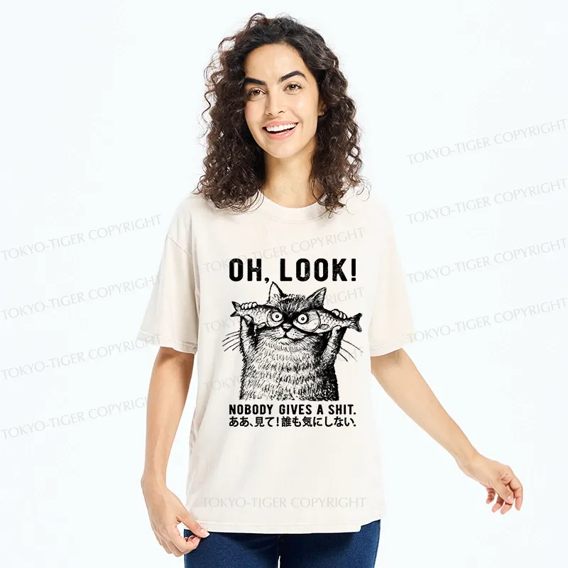 Tokyo-Tiger Oh Look No One Cares Washed T-Shirt