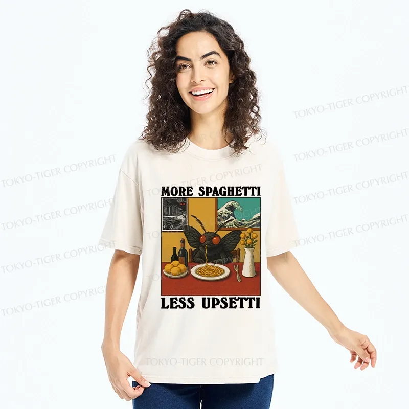 Tokyo-Tiger More Spaghetti Less Upsetti Mothman Washed T-Shirt