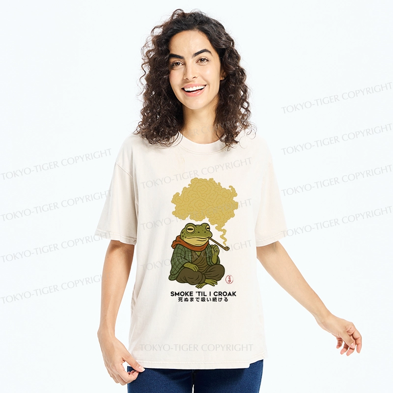 Tokyo-Tiger Smoke 'Til I Croak Washed T-Shirt