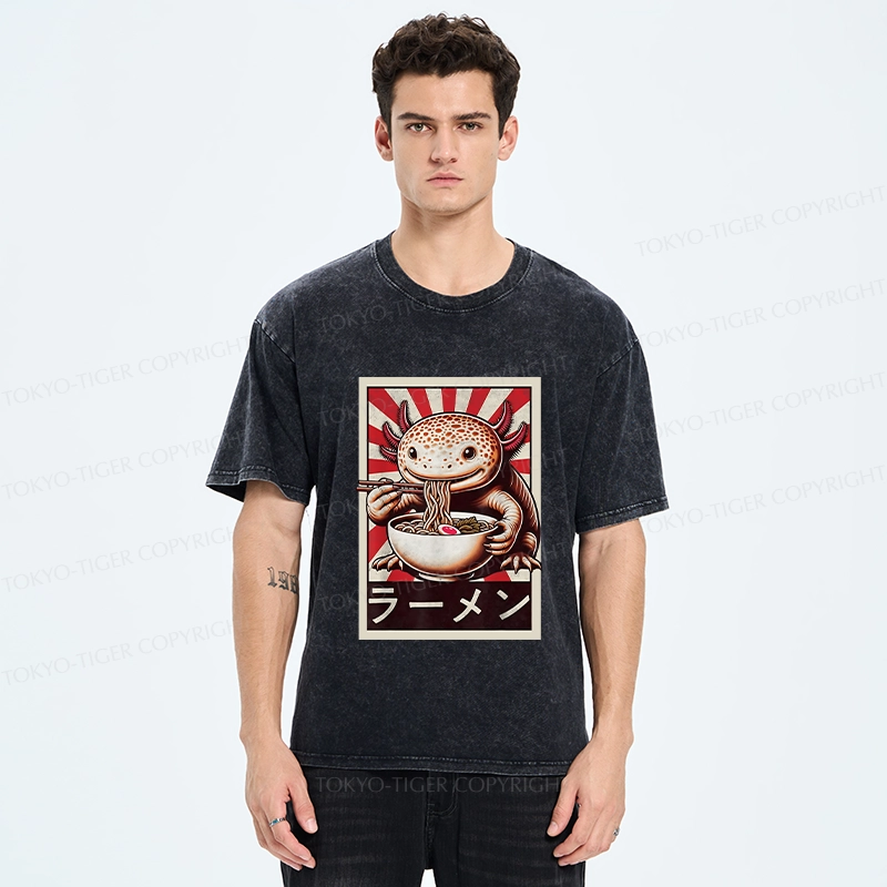 Tokyo-Tiger Ramen Lover Salamander Washed T-Shirt
