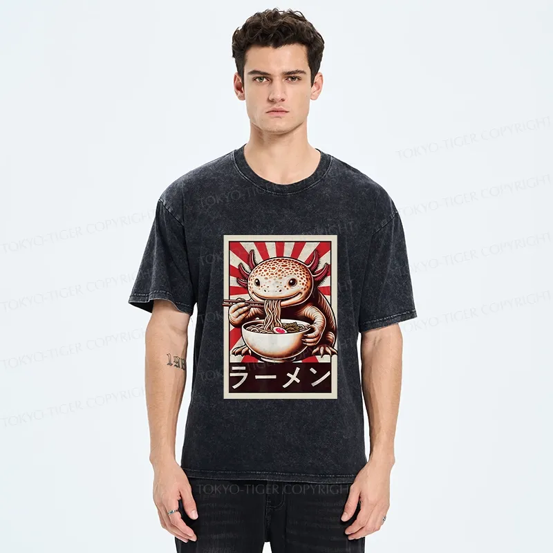 Tokyo-Tiger Ramen Lover Salamander Washed T-Shirt